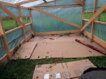 cardboard for bed preparation