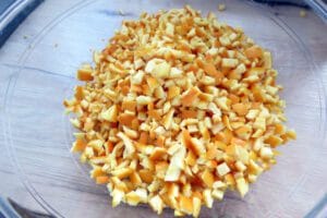 orange peel in cubes
