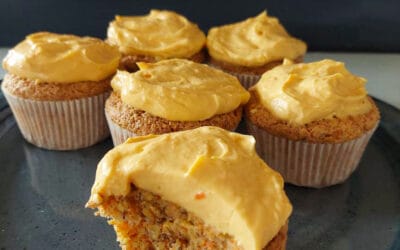 Carrot muffins with carrot curd/cream cheese topping
