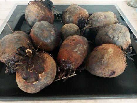 Beetroots, ready for baking in the oven